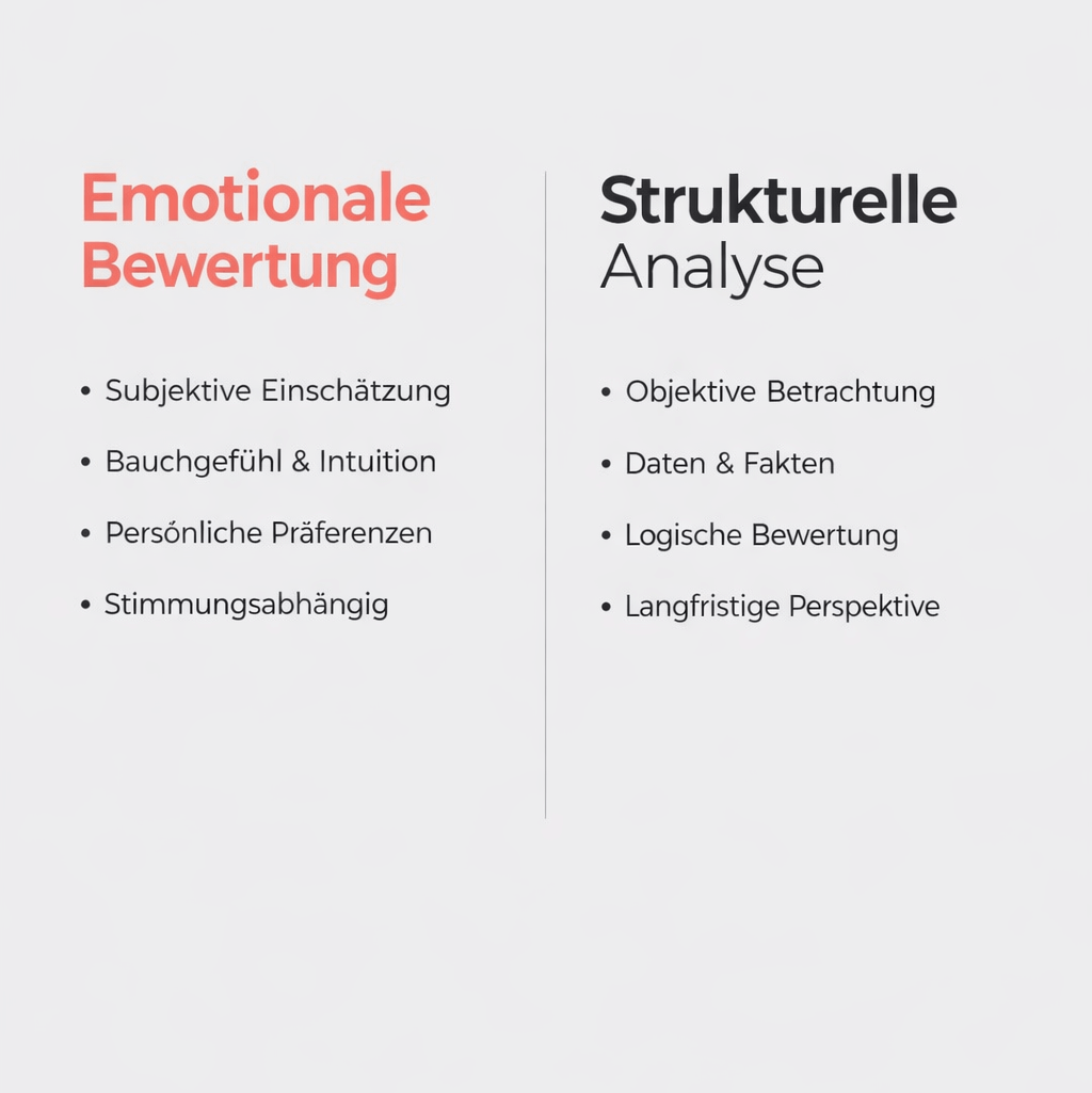 Emotionale Bewertung vs. Strukturelle Analyse
